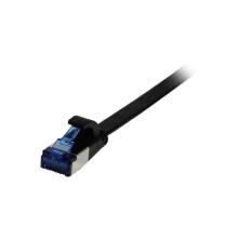 Patchkabel RJ45, CAT6A 500Mhz, 10m, schwarz, U/FTP, flach, TPE(Superflex), AWG32, Synergy 21
