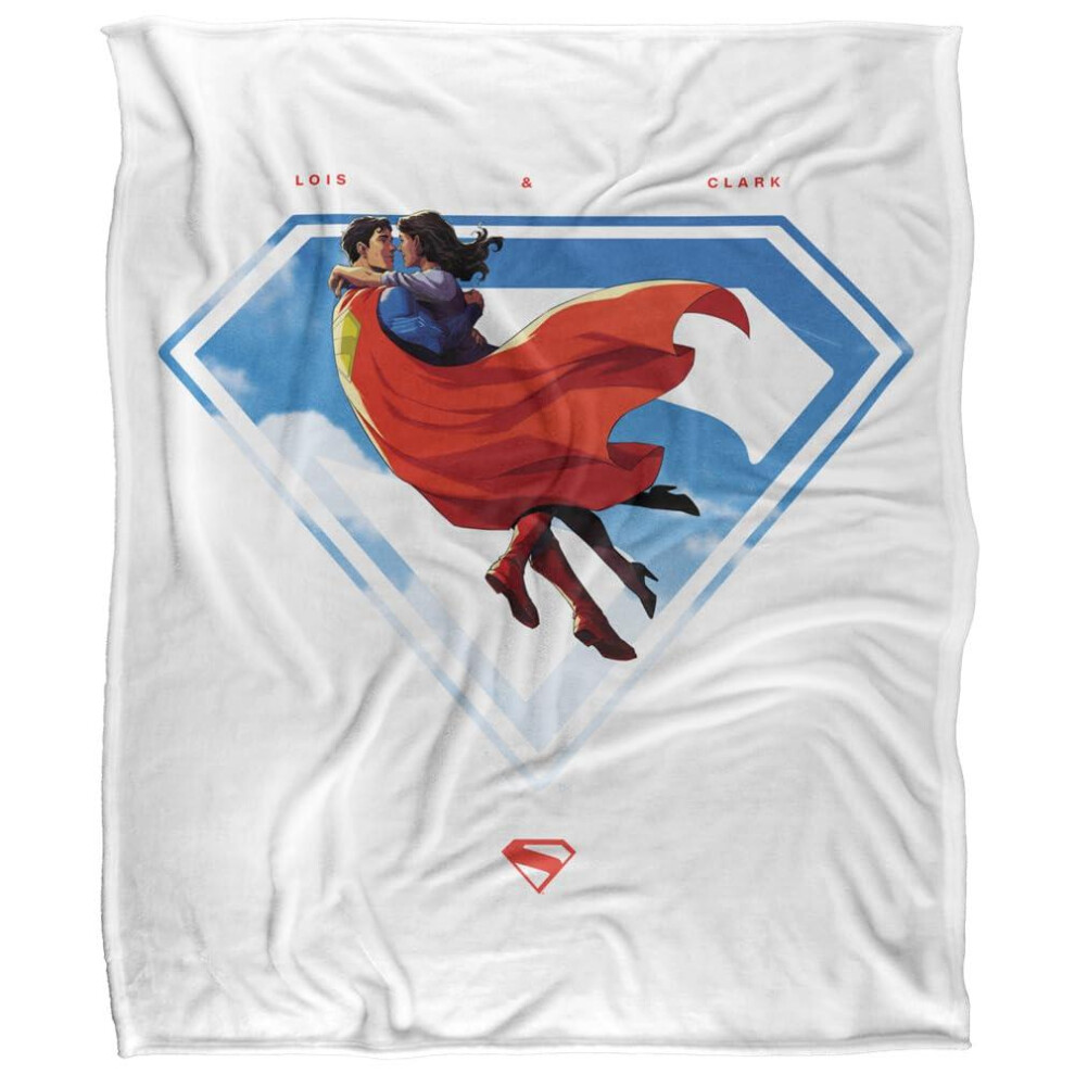 Superman (147Cm X 91Cm, Multicoloured) Shield Lois Lane Blanket