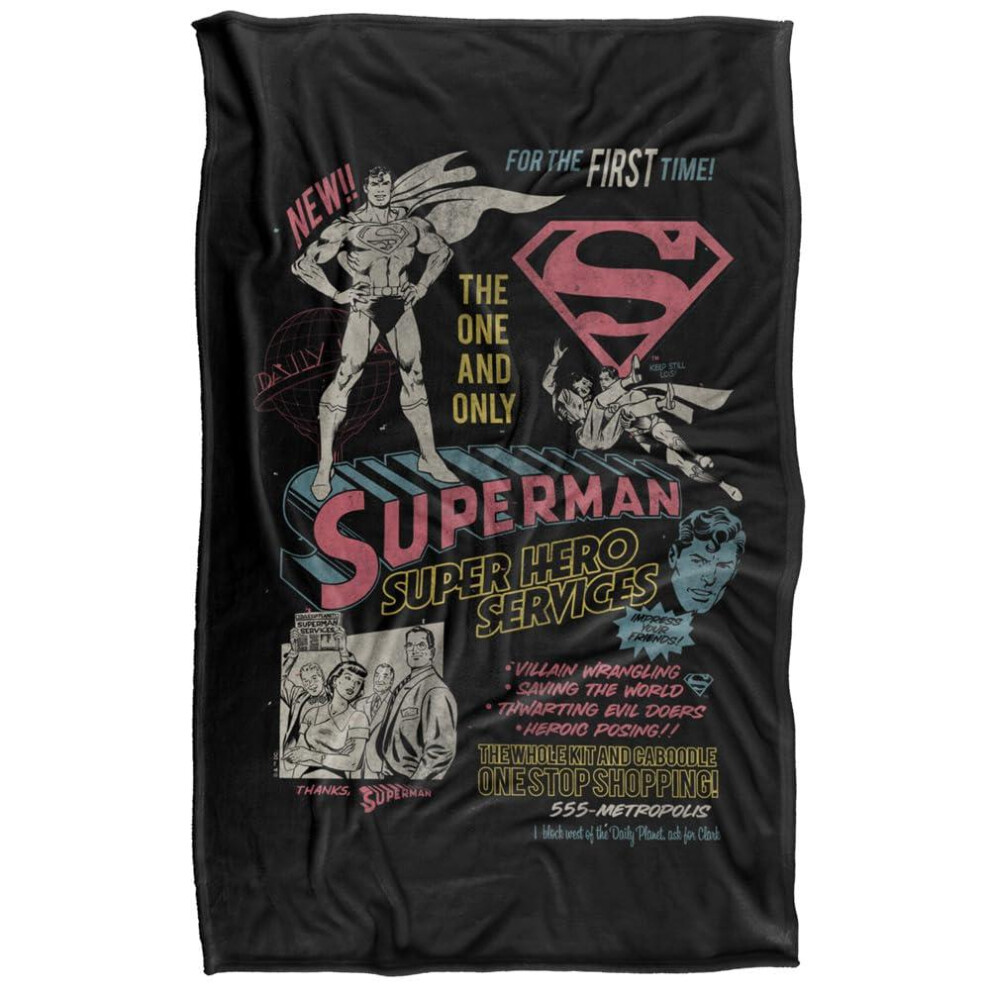 Superman (127Cm X 152Cm, Multicoloured) Superhero Services Blanket