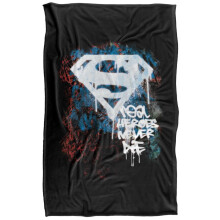 (147cm x 91cm, Multicoloured) Superman Real Heroes Never Die Blanket