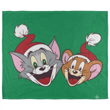 (152cm x 127cm, Multicoloured) Tom and Jerry Santa Hat Blanket