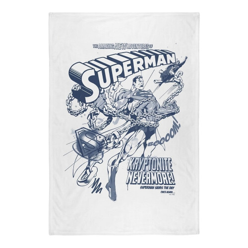 Superman (147cm x 91cm, Multicoloured) Superman Silky Comic Cover Superman Throw