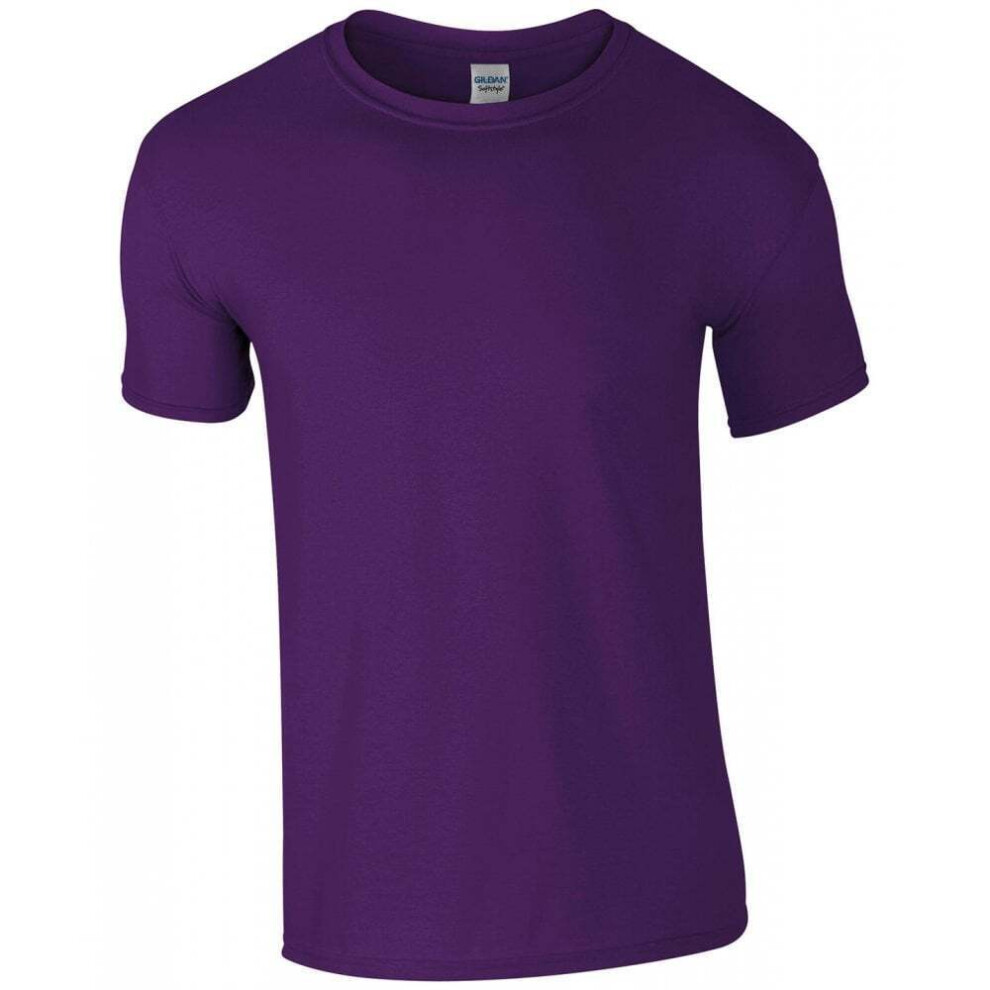 Gildan (M, Purple) Mens Soft Style Ringspun T Shirt