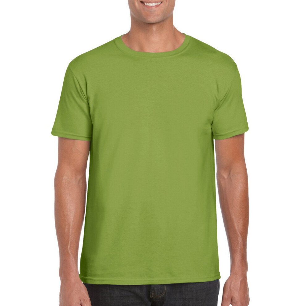 Gildan (L, Kiwi) Mens Soft Style Ringspun T Shirt