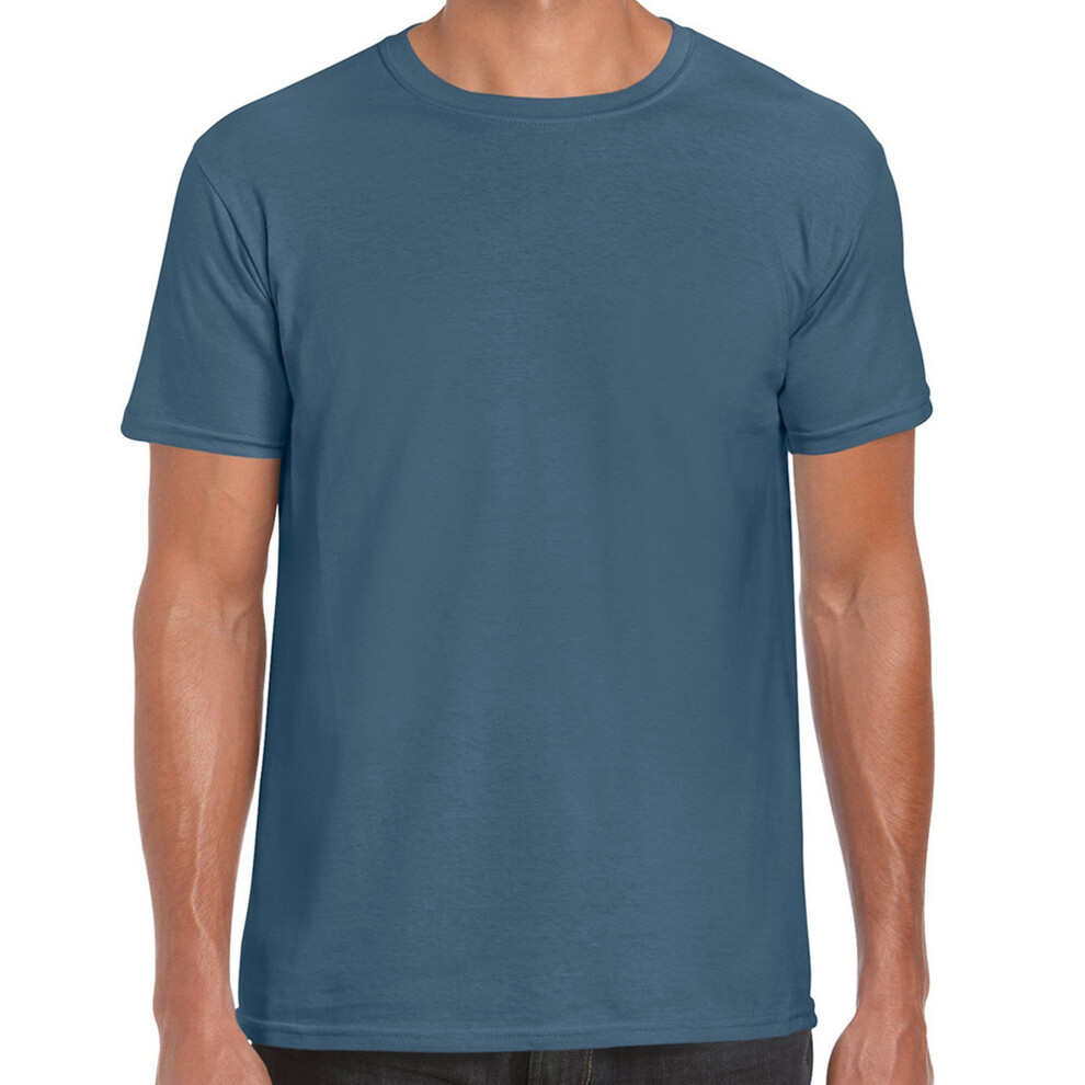 Gildan (S, Indigo) Mens Soft Style Ringspun T Shirt
