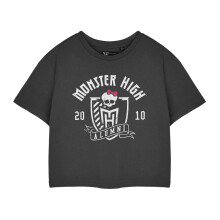 (M, Grey) Monster High Womens/Ladies Alumni Short-Sleeved Crop T-Shirt