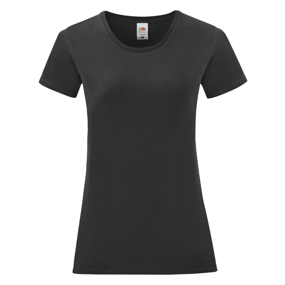 Fruit Of The Loom (M, Black) Womens/Ladies Iconic T-Shirt