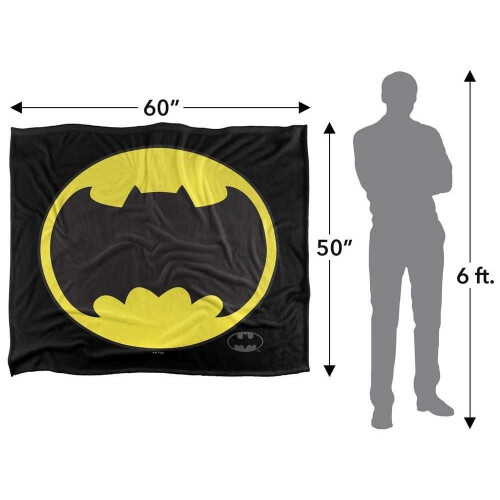 Batman (152cm x 127cm, Multicoloured) Batman Bat Logo Soft Touch Blanket 1