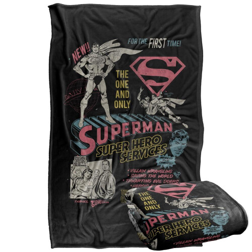 Superman (147cm x 91cm, Multicoloured) Superman Superhero Services Blanket 1