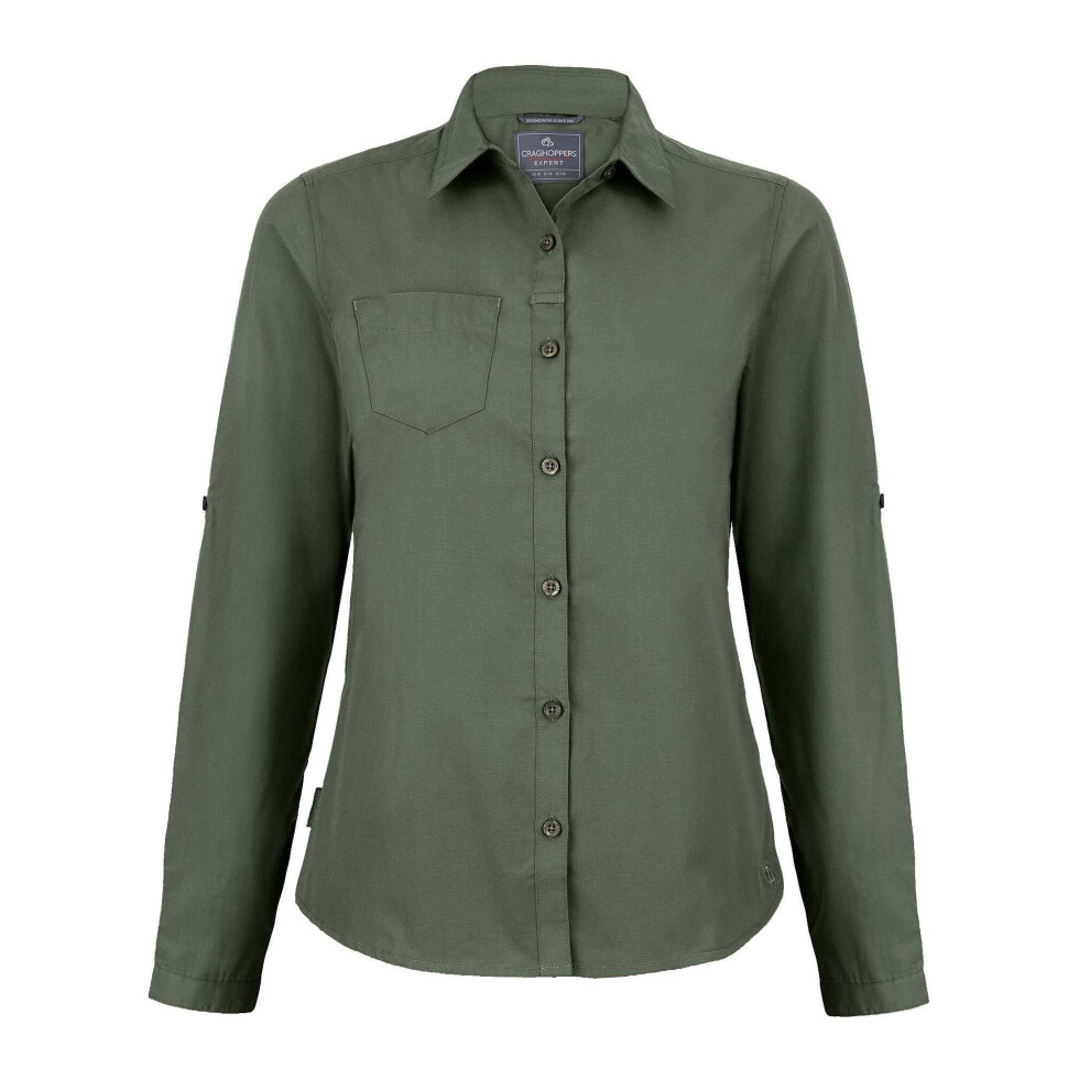 Craghoppers (20 Uk, Dark Cedar Green) Womens/Ladies Kiwi Long-Sleeved Shirt
