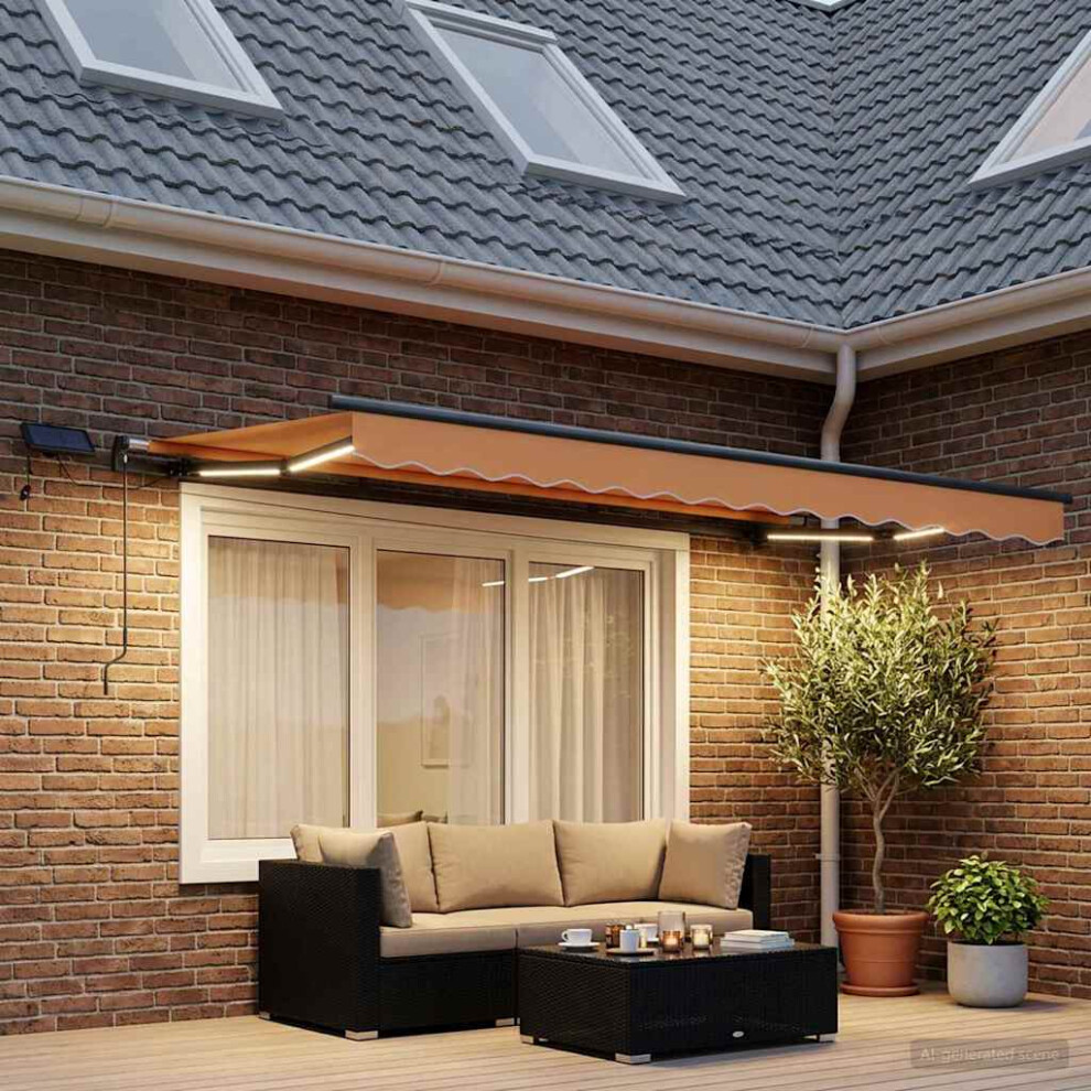 Vidaxl Retractable Awning Sand 350 X 250 Cm Fabric And Aluminium