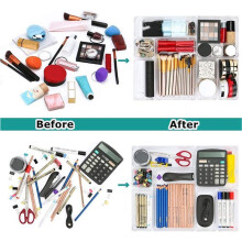18 Pcs Clear Drawer Organizer Trays Assorted 4-Size Drawer Dividers, Versatile Storage Boxes Makeup Organiser Set