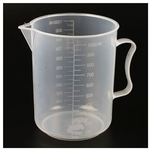 4X 1000ml Transparent Graduated Beaker with Handle 2