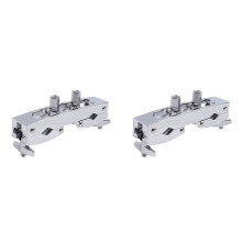 2X Drum Clamp 2 Hole Silver Multi Clamp Cymbal Stand Mount Holder for Drums Cymbals Musical Parts Cowbell Accessory