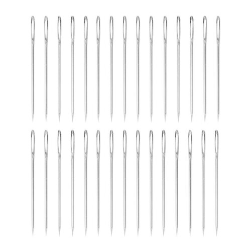 90Pcs 5.2 cm Large-Eye Stitching Needles Hand Sewing Needles for Leather Projects with Clear Bottle 2