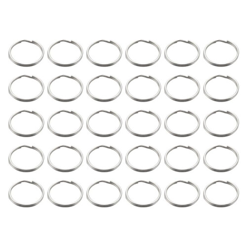 300 Pcs 20mm Outside Dia Universal Split Key Rings Keychain Holders 1