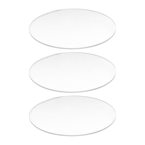 3X Transparent 3mm Thick Mirror Acrylic Round Disc Diameter:70mm