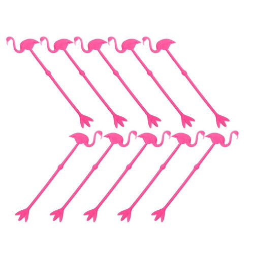 12 τεμάχια ράβδος ανάδευσης Flamingo Design, αναδευτήρας ποτών μιας χρήσης, πλα