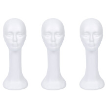 3X Long Neck Female Foam Model Glasses Hair Wig Mannequin Hat Stand