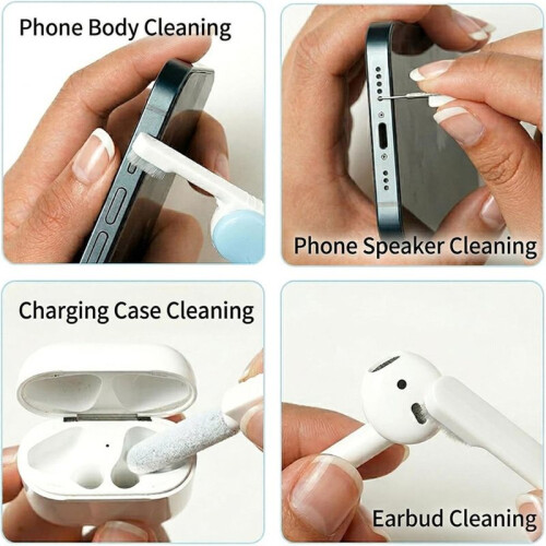 Electronic Cleaning Kit for Earbuds Phone, Cleaner Tool with High-Density Brush SIM Ejection Pin