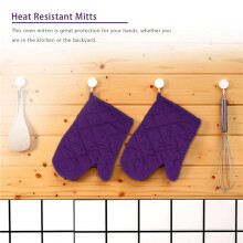 2 Pair Kitchen Heat Resistant Cotton Oven Glove Pot Holder Baking Cooking Mitts