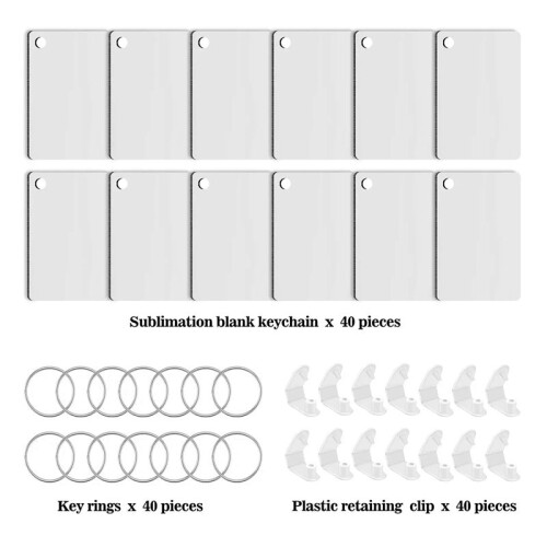 120 Pack Sublimation Keychain Blank Double Sided Heat Transfer Blank  Blank Board Key  Blank Sublimation DIY 1