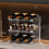 Plastic Water Bottle Organizer and Wine Rack Storage Holder,3 Tier 9Containers Stackable Standing Bottle Storage Rack 7