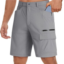 Men'S Hiking Cargo Shorts Quick Dry Light-Weight Summer Casual Shorts Work Outdoor 5 Pockets Light Gray XXXL