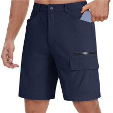 Herrens Vandrings Cargo Shorts Snabbtorkande Lättvikt Sommar Casual Shorts Arbete Utomhus 5 Fickor Mörkblå XXXL
