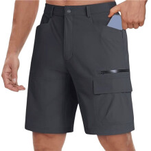 Men'S Hiking Cargo Shorts Quick Dry Light-Weight Summer Casual Shorts Work Outdoor 5 Pockets Dark Gray L