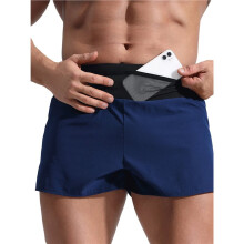 Herrarnas Löpning Gym Sportshorts Andningsbara Professionella för Maratonträning Fitness Mörkblå XL