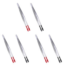 6 Pcs Rubber Tipped Tweezers Soft Tipped Tweezers PVC Coated Soft Flat Tip Lab Industrial Hobby  Tweezers Tools