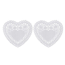 200X 4 Inch White Love Heart Paper Lace Doilies Doily for Cardmaking Scrapbooking