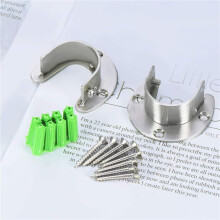 12 Packs Heavy Duty Stainless Steel Closet Rod End Supports Closet Pole Sockets Flange Rod Holder with Screws,(U-Shaped)