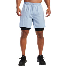 Herren-Fitness- und Laufshorts, 2-in-1, Schnelltrocknende Trainingsshorts Hellblau M