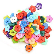 300 Pcs/Lot Plastic Buttons Sewing DIY Decals for Children Plum Flower