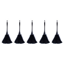 5pc Fashion Turkey Feather Duster with Black Plastic Handle Cleaning Tool(Black)35cm