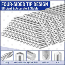 100 Pcs Drywall Bit 1/8 Inch Spiral Saw Tip Cutting Bits Drywall Guide Point Cutting Bits Tools, for Use with Spiral Saw
