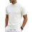 Herren-Strickpullover mit Stehkragen und Kurzen Ärmeln, Lässiger Slim-Fit-Pullover Weiß M 1