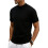 Herren-Strickpullover mit Stehkragen und Kurzen Ärmeln, Lässiger Slim-Fit-Pullover Schwarz M 1