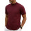 Herren-Strickpullover mit Stehkragen und Kurzen Ärmeln, Lässiger Slim-Fit-Pullover Weinrot M 1