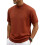 Herren-Strickpullover mit Stehkragen und Kurzen Ärmeln, Lässiger Slim-Fit-Pullover Karamellfarbe M 1