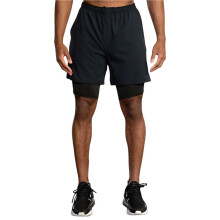 Herren-Fitness- und Laufshorts, 2-in-1, Schnelltrocknende Trainingsshorts Schwarz L