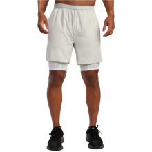 Herren-Fitness- und Laufshorts, 2-in-1, Schnelltrocknende Trainingsshorts Weiß L