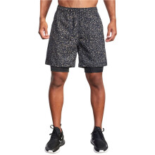 Herrgym Löparshorts för Män 2 i 1 Snabbtorkande Träningsshorts Leopardtryck S