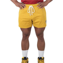 Heren Korte Sweatshorts, Sportshorts voor Heren, Gymshorts met Zakken Geel XXXL