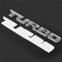 3X TURBO Universal Car Motorcycle Auto 3D Metal Emblem Badge Decal Sticker, Silver