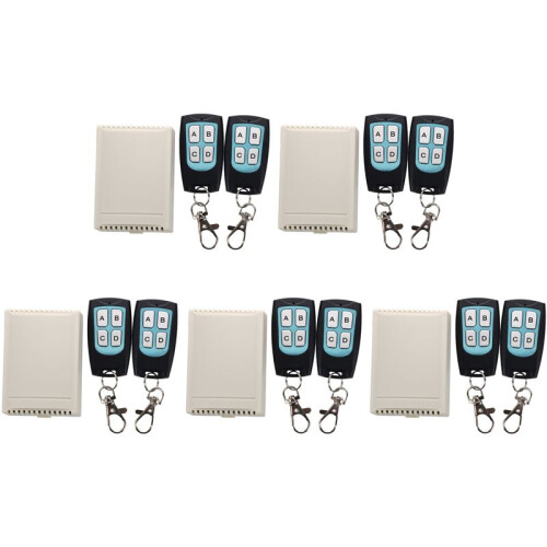 12V 4 Channel 200M Wireless RF Remote Control  10 Transmitter + Receiver 1