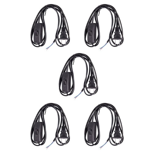 5X US Plug 1.8M Power Cord /Off Button  AC110V 3A AC250V 6A Black 1