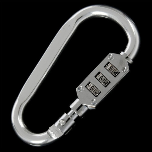 4X with Combination Padlock 3 Digits Numbers Padlock Carabiners Silver